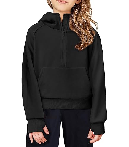 Amazon.com: Arshiner Girls Half Zip Sweatshirt Fleece Quarter Zip